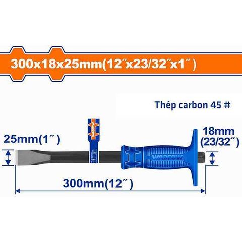 Mũi Đục Dẹp Wadfow 25x18x300mm - Dụng Cụ Thép Carbon 45# Chất Lượng Cao, Phụ Kiện Tiện Ích Chất Lượng Tốt