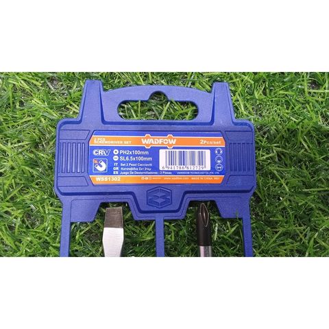 Bộ 2 Tua Vít Dẹp & Bake Wadfow WSS1302 - Dụng Cụ Tiện Ích CR-V Chất Lượng Cao, Kích Thước SL6.5 * 100mm & PH2 * 100mm
