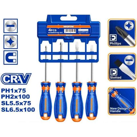 Bộ 4 Tua Vít Dẹp & Bake Wadfow - Dụng Cụ Tiện Ích Đa Năng CR-V Chắc Chắn, Xuất Xứ Trung Quốc