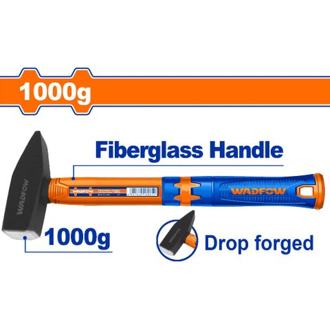 Búa Cơ Khí 1000g Wadfow WHM1310 - Thép Carbon 45#, Tay Cầm Nhựa Sợi Thủy Tinh, Dụng Cụ Cầm Tay Chất Lượng Cao