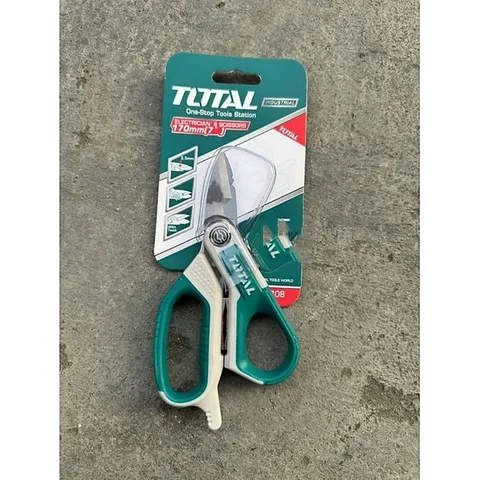 Kéo Đa Năng Total 170mm THES051708 - Thép Không Gỉ Titan, Cắt Cáp Điện, Bộ Tuốt Dây Tích Hợp, Bền Bỉ và Chính Xác