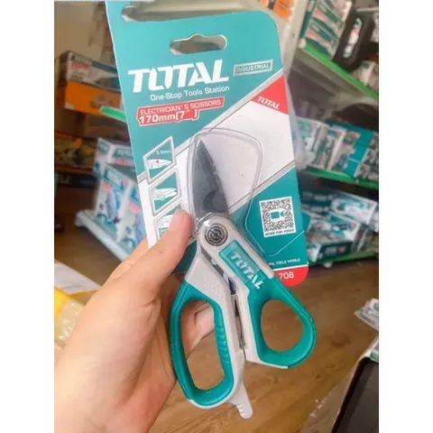 Kéo Đa Năng Total 170mm THES051708 - Thép Không Gỉ Titan, Cắt Cáp Điện, Bộ Tuốt Dây Tích Hợp, Bền Bỉ và Chính Xác