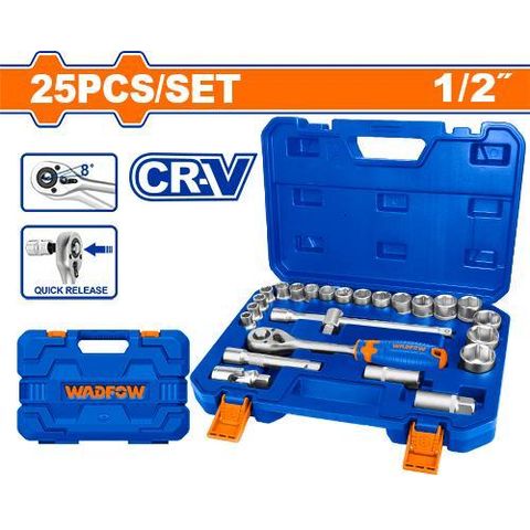 Bộ 25 Chi Tiết Tay Vặn Đầu Tuýp 1/2