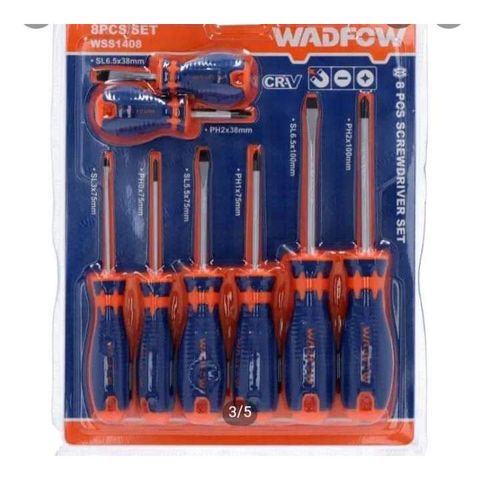 Bộ 8 Tua Vít Dẹp & Bake Wadfow - Dụng Cụ Tiện Ích Chất Liệu CR-V, Thích Hợp Sửa Chữa và Lắp Ráp