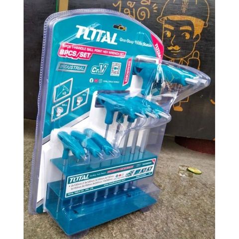 Bộ lục giác 2 đầu chữ T 8 chi tiết Total THHW80826 - Dụng cụ sửa chữa đa năng 2-10mm chất liệu Cr-V, thiết kế độc quyền