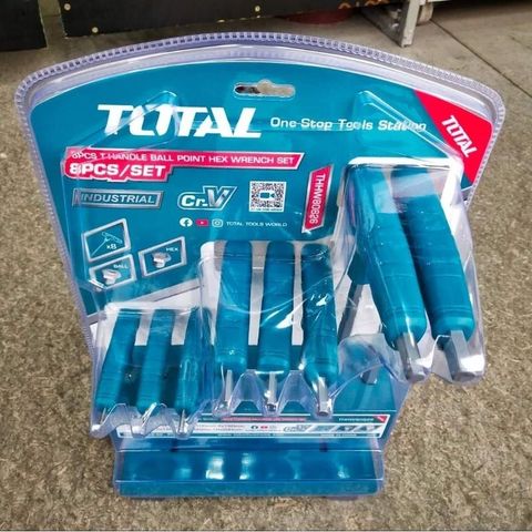 Bộ lục giác 2 đầu chữ T 8 chi tiết Total THHW80826 - Dụng cụ sửa chữa đa năng 2-10mm chất liệu Cr-V, thiết kế độc quyền