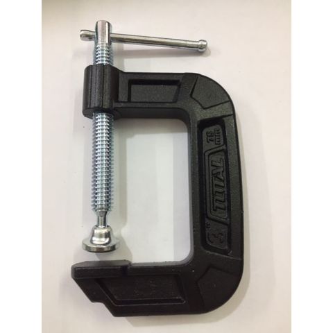 Kẹp chữ G 3 inch Total THT13136 - Dụng cụ tiện ích bằng gang dẻo, màu đen trắng bạc, sản phẩm chất lượng từ Trung Quốc