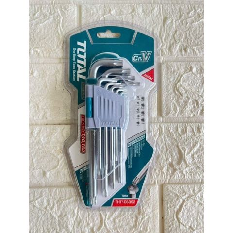 Bộ lục giác bông Total 9 chi tiết T10-T50 - Dụng cụ sửa chữa chuyên nghiệp, vật liệu chất lượng cao từ Trung Quốc