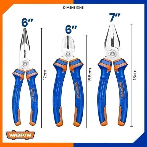 Bộ 3 Kìm Kết Hợp Wadfow WPS0603 - Kìm Răng 7