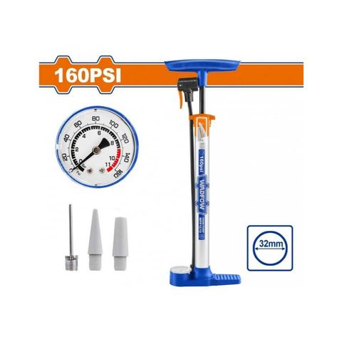 Bơm tay WPP1C10 φ32*390MM - Bơm xe đạp có đồng hồ chỉnh áp, ống bơm chịu áp lực cao, Thương hiệu Wadfow