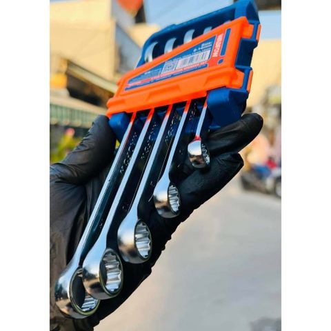 Bộ 5 Cờ Lê Vòng Miệng 8-14mm Wadfow - Dụng Cụ Sửa Chữa Chất Lượng Cao, Kích Thước Đa Dạng, Mạ Bóng Thời Trang