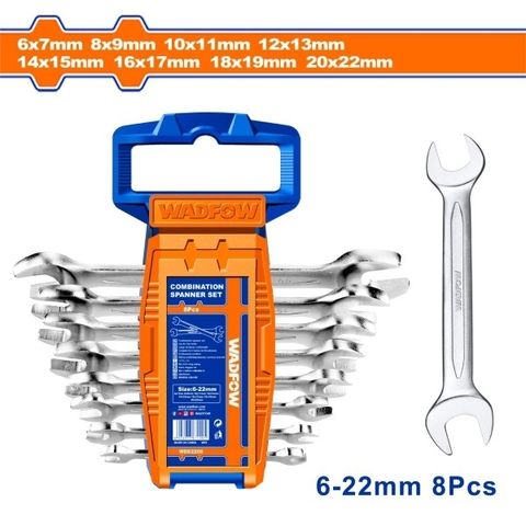 Bộ 8 Cờ Lê Đầu Miệng 6-22mm Wadfow - Dụng Cụ Sửa Chữa Chất Lượng Cao, Đầy Đủ Kích Thước, Thích Hợp Cho Mọi Công Việc