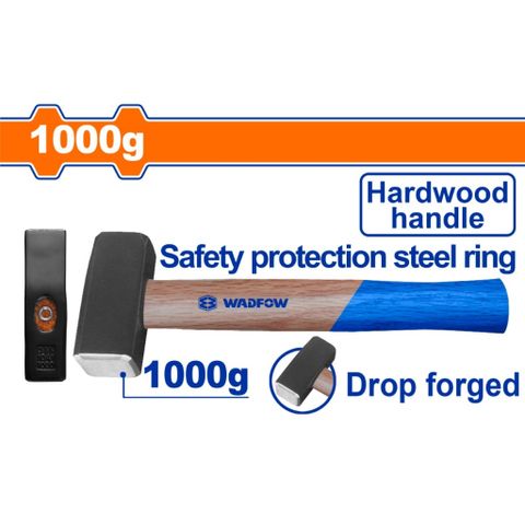 Búa Tạ 1000g Wadfow WMB2310 - Dụng Cụ Thép Carbon 45# với Tay Cầm Gỗ Cứng, Lý Tưởng cho Công Việc Thợ Hàn và Xây Dựng