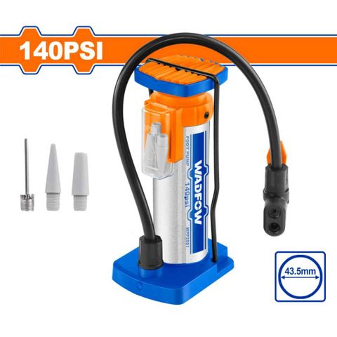Bơm đạp chân Wadfow φ43.5*165mm - Dụng cụ bơm xe đạp với đầu bơm phù hợp Schrader, Presta, Dunlop, khung thép bền chắc