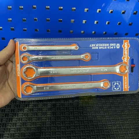 Bộ 4 Cờ Lê Hai Vòng Miệng Cr-V Wadfow - Dụng Cụ Chuyên Dụng Xuất Xứ Trung Quốc, Kích Thước E6-E24, Thích Hợp Cho Thợ Cơ Khí