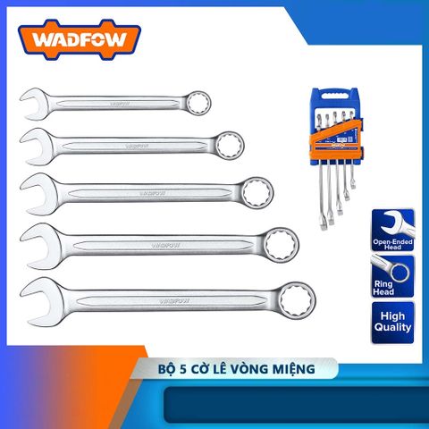 Bộ 5 Cờ Lê Vòng Miệng 10-19mm Wadfow - Dụng Cụ Cần Thiết Cho Thợ Cơ Khí, Mạ Bóng, Giá Tốt
