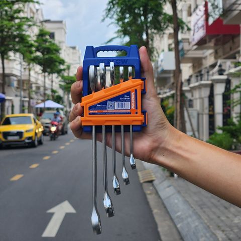 Bộ 5 Cờ Lê Vòng Miệng 10-19mm Wadfow - Dụng Cụ Cần Thiết Cho Thợ Cơ Khí, Mạ Bóng, Giá Tốt