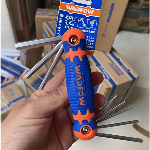 Bộ 8 chìa lục giác 1.5-8mm Wadfow - Dụng cụ tiện ích chất lượng cao, chất liệu Cr-V, kích thước đa dạng, lý tưởng cho thợ sửa chữa chuyên nghiệp.