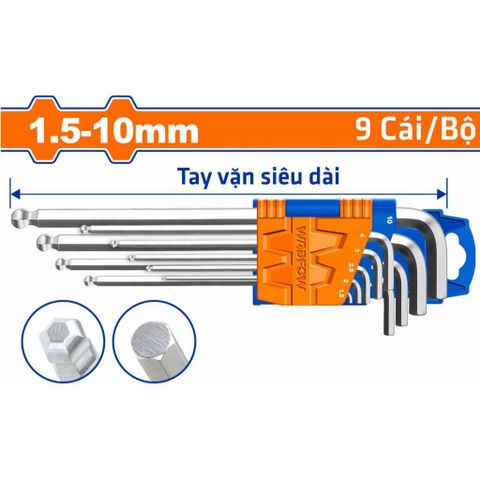 Bộ 9 chìa lục giác bi tròn dài 1.5-10mm WHK2292
