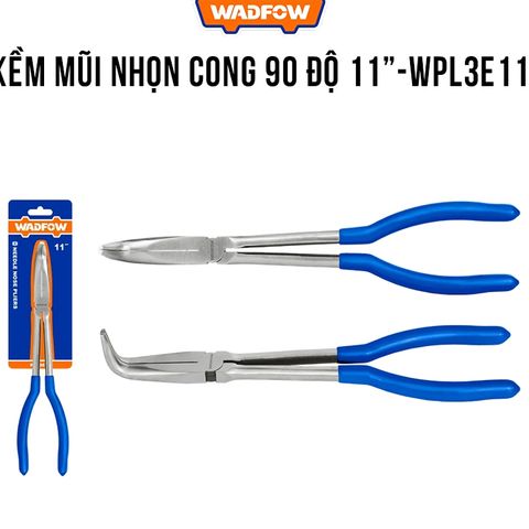 Kìm Mũi Dài Cong 90 Độ 11 Inch Wadfow - Dụng Cụ Chống Gỉ, Phủ Dầu Bóng, Tay Cầm Nhựa, Thiết Bị Tiện Ích Chất Lượng Cao