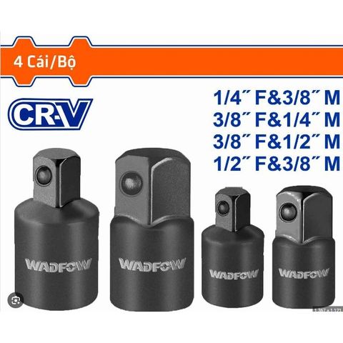 Bộ 4 đầu chuyển đầu tuýp Wadfow WMS6404 - Dụng cụ tiện ích, thép 50BV30, kích thước 1/4