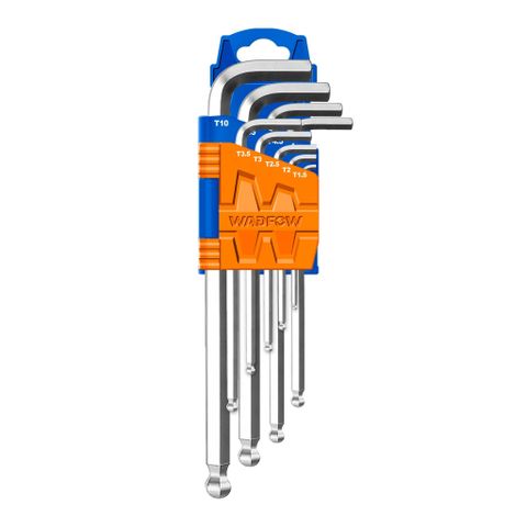 Bộ 9 Chìa Lục Giác Bi Tròn Cr-V 1.5-10mm - Dụng Cụ Hỗ Trợ Tiện Ích Sửa Chữa, Chất Lượng Cao từ Thương Hiệu Wadfow