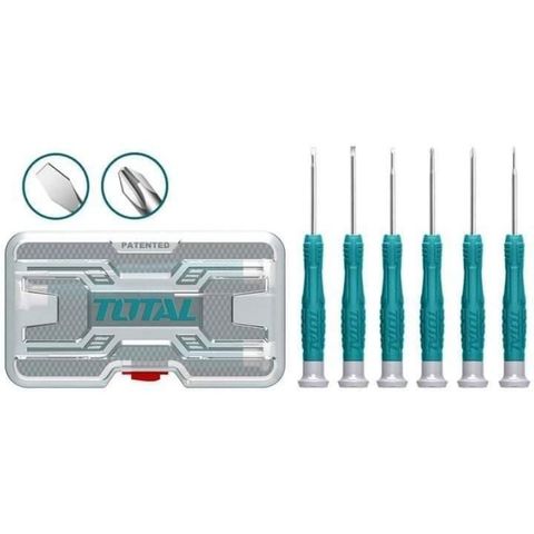 Bộ Tô Vít Điện Tử 6 Chi Tiết Total THT250PS0601 - Dụng Cụ Tiện Ích Nghề Nghiệp Chất Lượng Cao, Thiết Kế Tiện Dụng