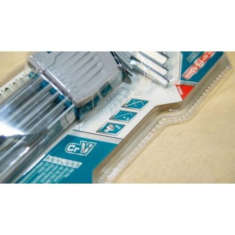 Bộ lục giác đầu bằng 9 chi tiết 1.5-10mm Total THT106191 - Dụng cụ tiện ích bằng thép Chrome Vanidi bền bỉ, chống gãy cong, rỉ sét