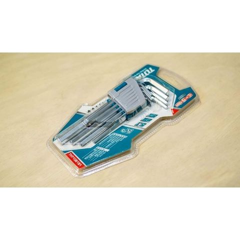 Bộ lục giác đầu bằng 9 chi tiết 1.5-10mm Total THT106191 - Dụng cụ tiện ích bằng thép Chrome Vanidi bền bỉ, chống gãy cong, rỉ sét