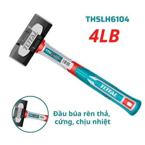 Búa Tạ 4LB Total THSLH6104 - Búa Rèn Cải Tiến, Chất Liệu Thép Carbon, Tay Cầm Sợi Thủy Tinh Êm Ái, Dụng Cụ Tiện Ích Chất Lượng Cao