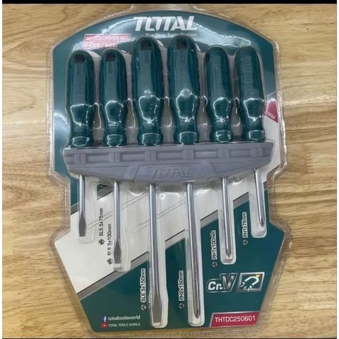 Bộ tuốc nơ vít dẹp và bake 6 chi tiết Total THTDC250601 - Dụng cụ sửa chữa chất lượng cao cho thợ sửa ống nước và DIY.