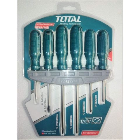 Bộ tuốc nơ vít dẹp và bake 6 chi tiết Total THTDC250601 - Dụng cụ sửa chữa chất lượng cao cho thợ sửa ống nước và DIY.