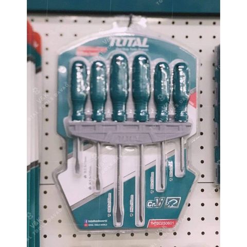 Bộ tuốc nơ vít dẹp và bake 6 chi tiết Total THTDC250601 - Dụng cụ sửa chữa chất lượng cao cho thợ sửa ống nước và DIY.