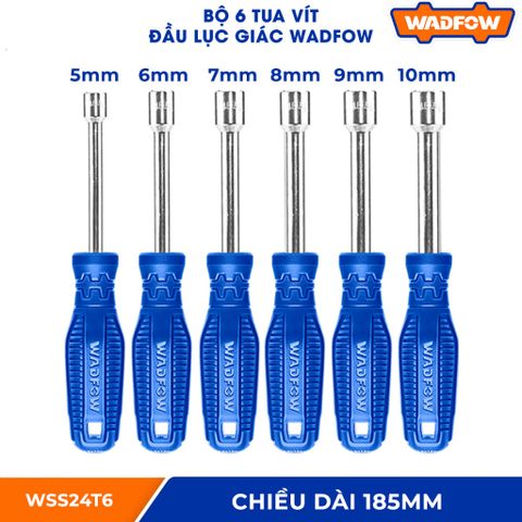 Bộ 6 Tua Vít Đầu Lục Giác WSS24T6 - Dụng Cụ Vặn Ốc Chất Lượng, Thiết Kế Mới, Kích Thước 5-10mm, Thân Tròn, Đóng Gói Vỉ Đôi