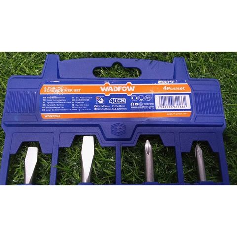 Bộ 4 Tua Vít Dẹp & Bake Wadfow - Công Cụ Tiện Ích Chất Lượng Cao, Thân Tròn 40cr, Phù Hợp Với Nhiều Ứng Dụng