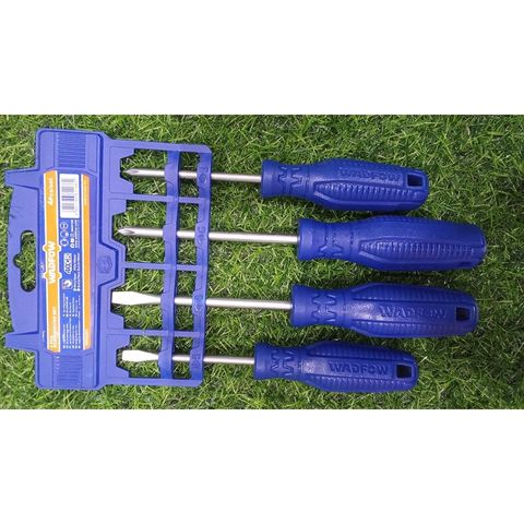 Bộ 4 Tua Vít Dẹp & Bake Wadfow - Công Cụ Tiện Ích Chất Lượng Cao, Thân Tròn 40cr, Phù Hợp Với Nhiều Ứng Dụng