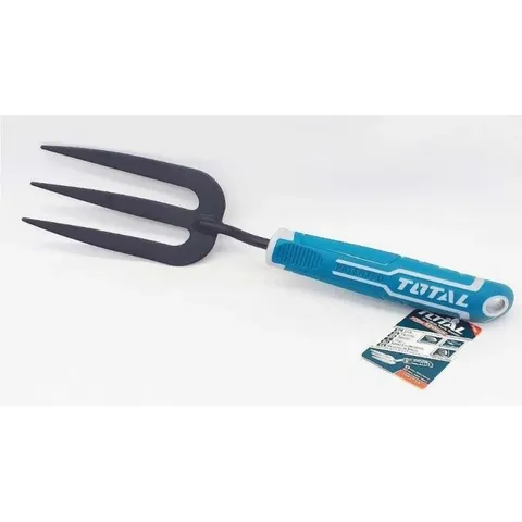 Cây Xới Đất Làm Vườn 320mm Total THFTF38 - Dụng Cụ Vườn Thép Carbon Chính Hãng, Bảo Hành 6 Tháng, Màu Xanh Xám