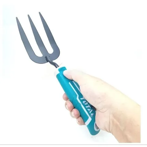 Cây Xới Đất Làm Vườn 320mm Total THFTF38 - Dụng Cụ Vườn Thép Carbon Chính Hãng, Bảo Hành 6 Tháng, Màu Xanh Xám