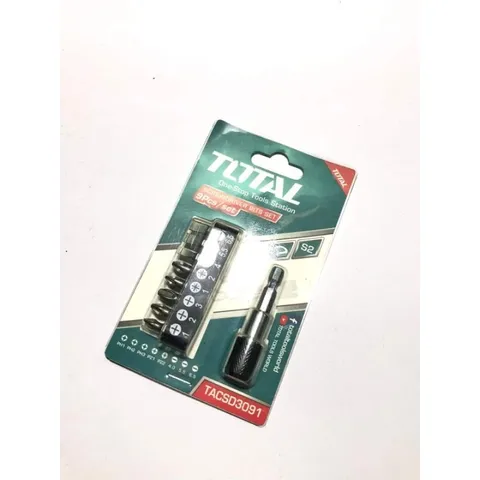 Bộ đầu tua vít 9 chi tiết Total TACSD3091 - Dụng cụ sửa chữa hoàn hảo với thép công nghiệp S2, kèm mũi gắn vặn vít