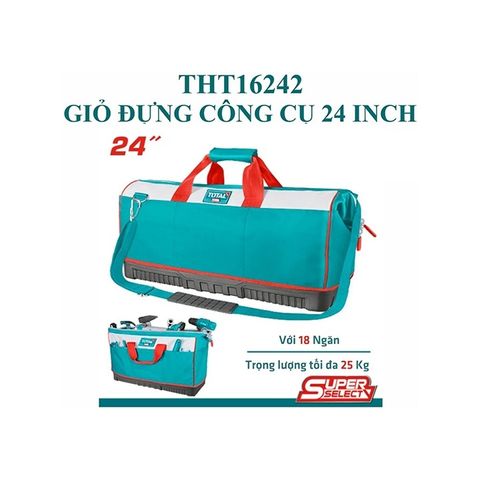 Túi Đựng Đồ Nghề Total 24 Inch - Chất Liệu Polyester Bền Bỉ, Tải Trọng 25kg, Dây Đeo Vai Điều Chỉnh, Phụ Kiện Tiện Ích