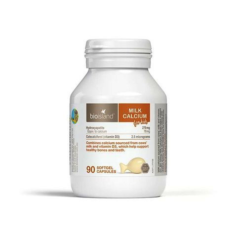 Bổ sung canxi cho trẻ Bio Island Milk Calcium for Kids Úc 90 viên