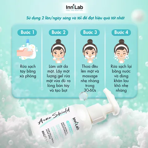 Gel Rửa Mặt Giảm Mụn & Dưỡng Ẩm InniLab Acne Shield Cleanse Gel 86g - Sữa Rửa Mặt Chuyên Dụng Cho Da Dầu Mụn