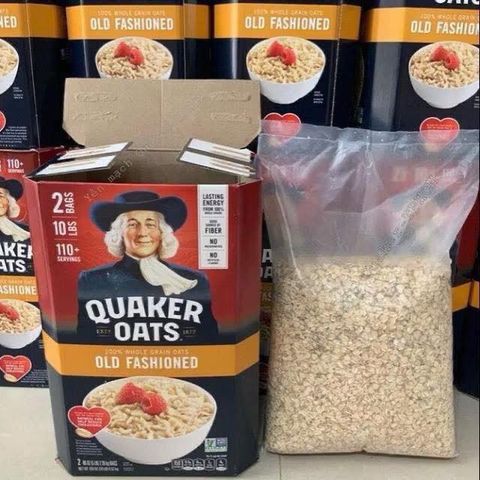 Thùng 4,52Kg Yến Mạch Mỹ Quaker Oats (Viền Vàng) Cán Dẹp