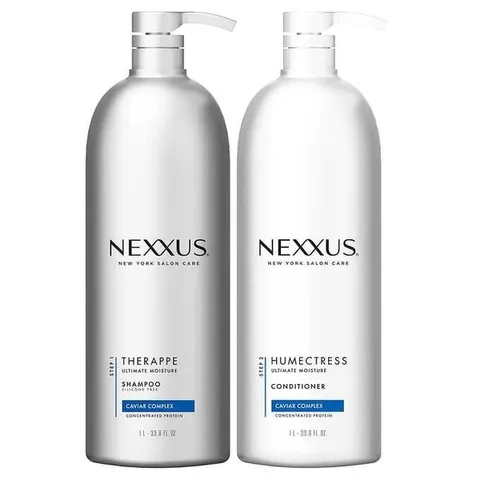 Combo Gội Xả Nexxus Ultimate Moisture Protein Fusion 2 X1L - Chăm sóc tóc khô xơ, phục hồi độ ẩm và sức sống tự nhiên