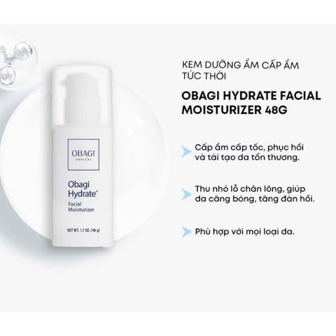 Kem Dưỡng Ẩm OBAGI Hydrate Facial Moisturizer 48g – Giải Pháp Cấp Ẩm Sang Trọng, Đem Lại Làn Da Mịn Màng, Rạng Rỡ Cho Mọi Loại Da