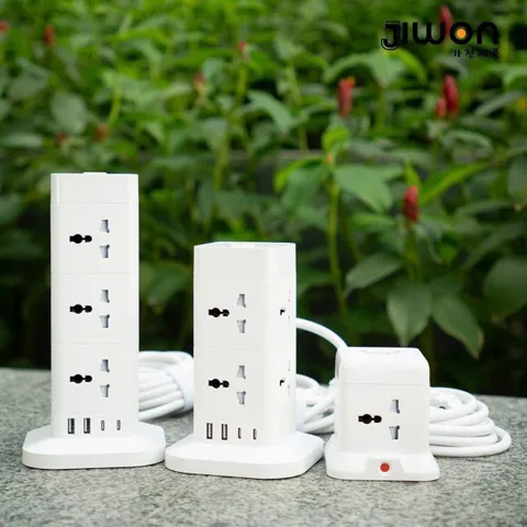 Ổ Cắm Điện Đa Năng JIWON JWD-T0619 - 8 Ổ Cắm, 2 Type-C, 2 USB, Dây Dài 3m, Sạc Siêu Nhanh, An Toàn Chống Giật