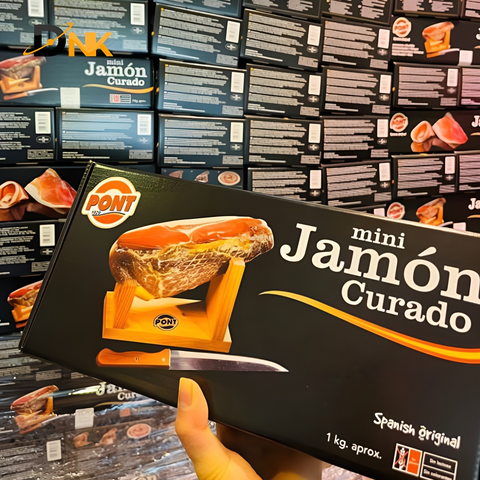 Miếng Đùi Heo Muối Mini Pont Jamon Curado 1.0Kg - Thực Phẩm Tây Ban Nha Nhập Khẩu - Bảo Quản Dễ Dàng, Hương Vị Tuyệt Hảo