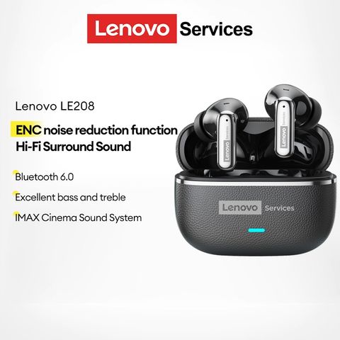 Tai nghe Bluetooth Lenovo LE208 - Tai nghe chơi game IPX5, độ trễ thấp, âm thanh HIFI, thiết kế tiện dụng, sạc nhanh 30 giờ