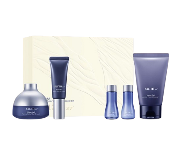 Set Kem Dưỡng Ẩm Su:m37 Xanh 120ml - Gel Dưỡng 830ml Tăng Cường Độ Ẩm Cho Da Dầu và Hỗn Hợp, Tặng Dưỡng Chất Chăm Sóc Da