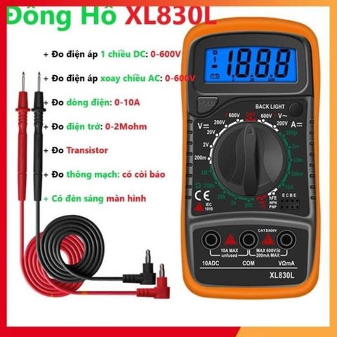 Đồng Hồ Vạn Năng Điện Tử XL830L - Đo Điện Áp DC/AC, Dòng Điện, Điện Trở, Thử Linh Kiện - Thích Hợp Cho Kỹ Thuật Viên, DIY